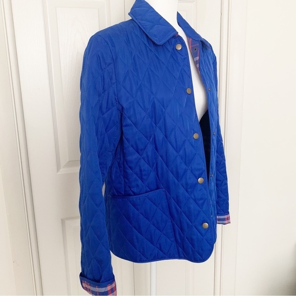 Vintage Women’s Quilted Ice Skating Jacket Blue Button Up with Flannel Lining - Picture 7 of 14